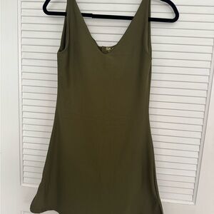 Skatie Olive Green V Neck Dress